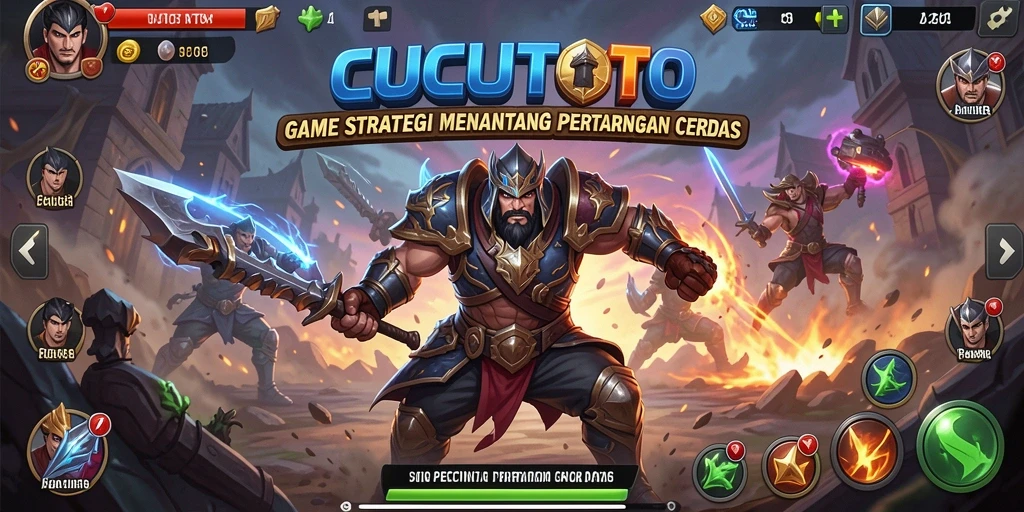 Screenshot CUCUTOTO menunjukkan aksi strategi yang menegangkan di medan perang.