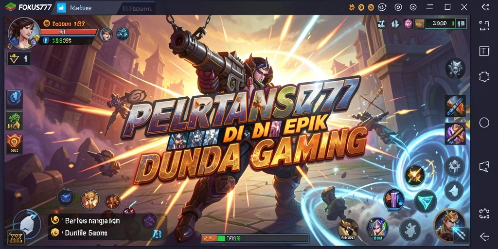 Tampilan screenshot utama FOKUS777 menampilkan aksi pertarungan yang intens.