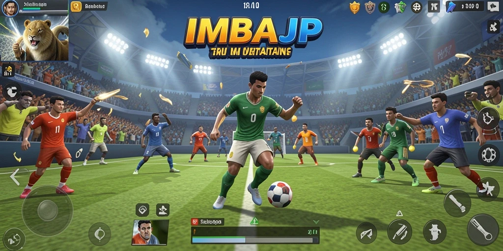 Tampilan gameplay IMBAJP yang menampilkan aksi olahraga seru.