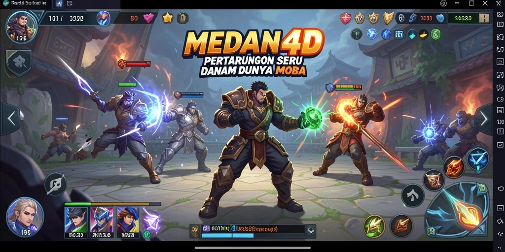 Tampilan gameplay seru dari MEDAN4D dalam pertarungan MOBA.