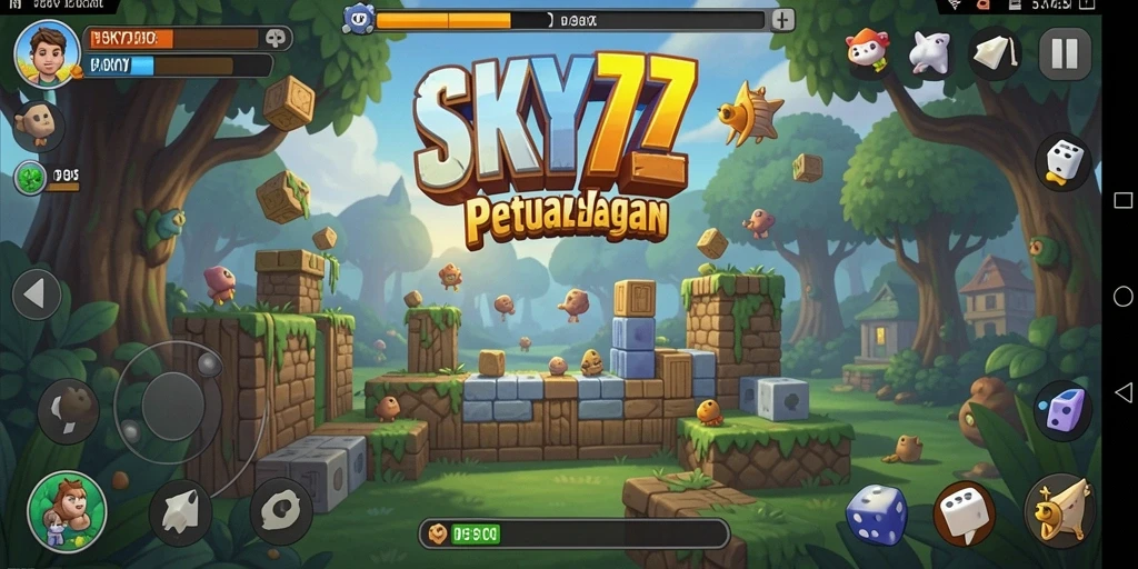 Tampilan gameplay <strong>SKY77</strong> yang menakjubkan saat menyelesaikan teka-teki.